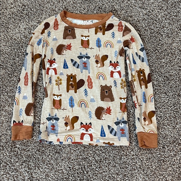 Little Sleepies Brown Woodsy Animal Print Long Sleeve Pajama Set - Picture 3 of 4